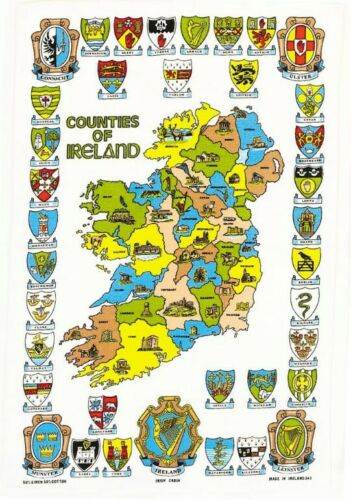 Counties of Ireland Cotton Tea Towel